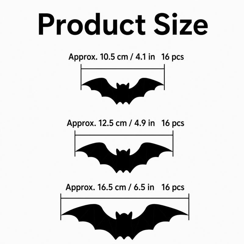 3D Bat Light LED Decorations, 12pcs/24pcs Halloween Spooky Ornaments