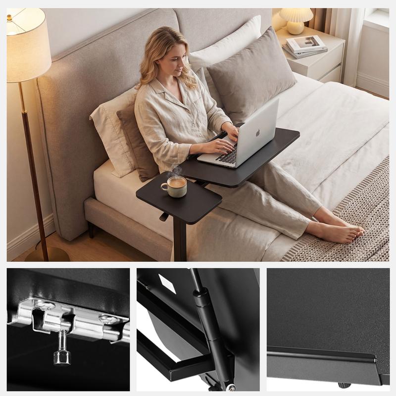 Overbed Bedside Table Adjustable with Wheels